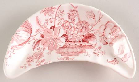 Charlotte Red On White Bone Dish