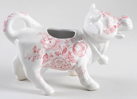 Charlotte Red On White Cow Creamer