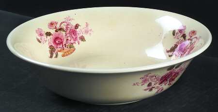 Charlotte Red Multicolor On Cream 9" Round Vegetable Bowl by Royal Crownford