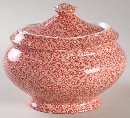 Country Chintz Pink Sugar Bowl & Lid