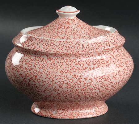 Country Chintz Pink Sugar Bowl & Lid