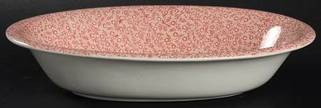 Country Chintz Pink 9" Oval Vegetable Bowl