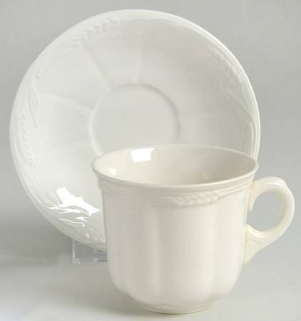 Wheat (Cream) Flat Cup & Saucer Set