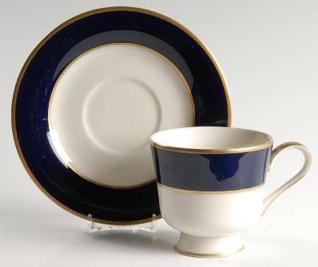 Cobalt Blue Footed Cup & Saucer Set
