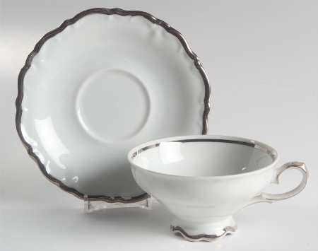 Elegance (Platinum) Footed Cup & Saucer Set