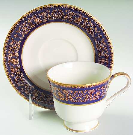 Heritage Cobalt Blue Footed Cup & Saucer Set