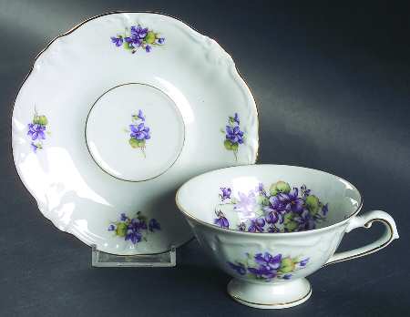 Violet of The Alps Footed Cup & Saucer Set
