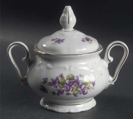 Violet of The Alps Sugar Bowl & Lid