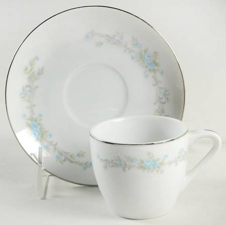 Blue Fantasy Flat Demitasse Cup & Saucer Set