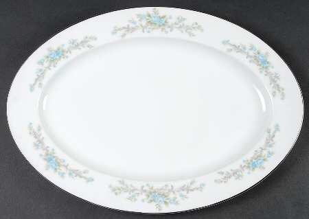 Blue Fantasy 14" Oval Serving Platter