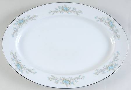 Blue Fantasy 15" Oval Serving Platter
