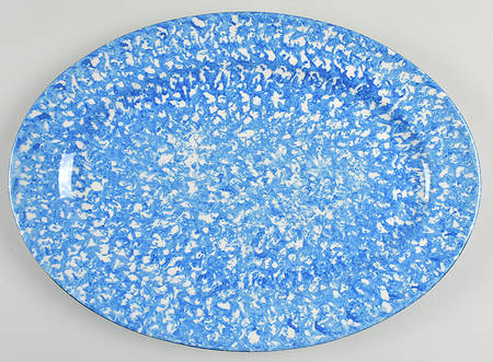 Town and Country Blue (Black Trim) 15" Oval Serving Platter by Royal Cumberland