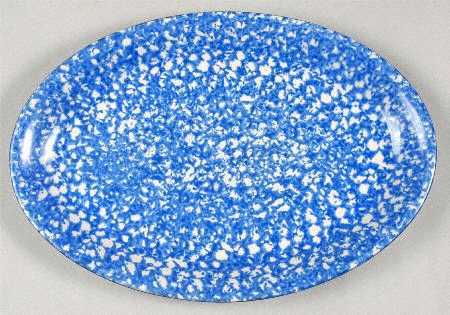 Town and Country Blue (Black Trim) 14" Oval Serving Platter