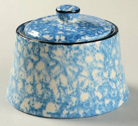 Town and Country Blue (Black Trim) Sugar Bowl & Lid