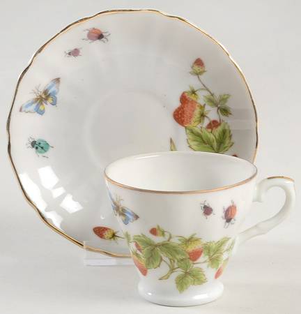 Spring Time Footed Demitasse Cup & Saucer Set