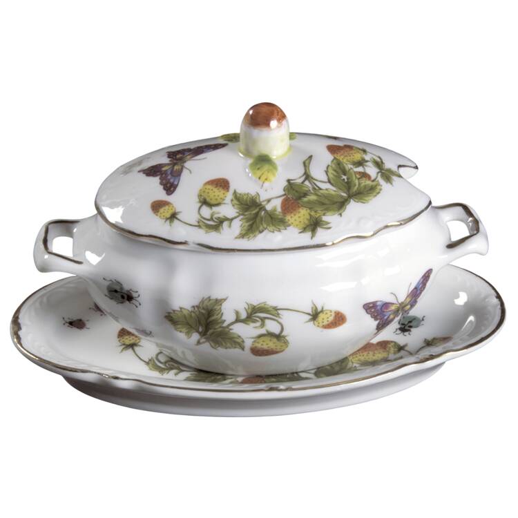 Spring Time Individual Gravy Boat & Lid & Underplate