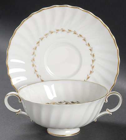 Adrian Footed Cream Soup Bowl & Saucer Set