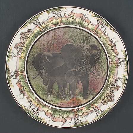 African Series Multicolor (Coupe) 13" Chop Plate (Round Platter)