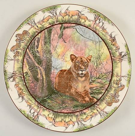 African Series Multicolor (Coupe) 13" Chop Plate (Round Platter)