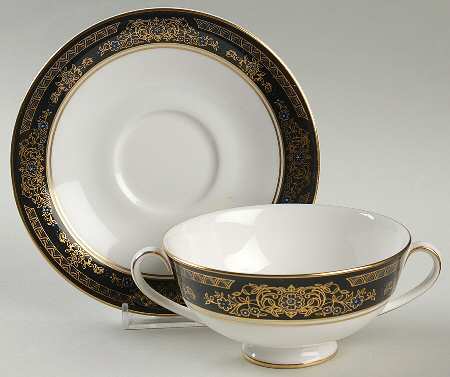 Albany Footed Cream Soup Bowl & Saucer Set