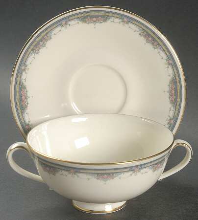 Albany Footed Cream Soup Bowl & Cup Saucer Set