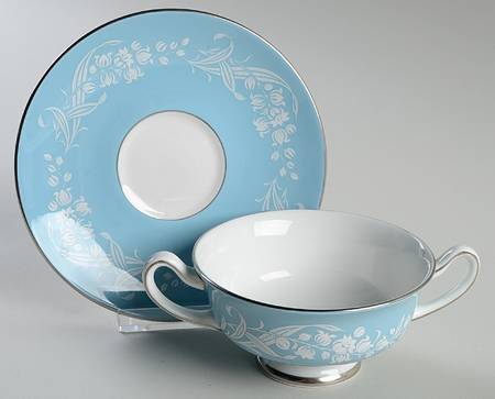 Alexandria Footed Cream Soup Bowl & Saucer Set