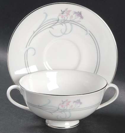 Allegro Footed Cream Soup Bowl & Saucer Set