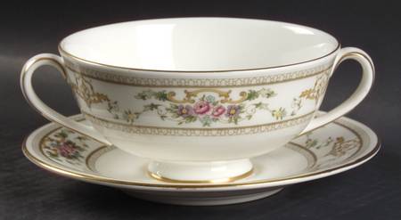 Alton Footed Cream Soup Bowl & Saucer Set