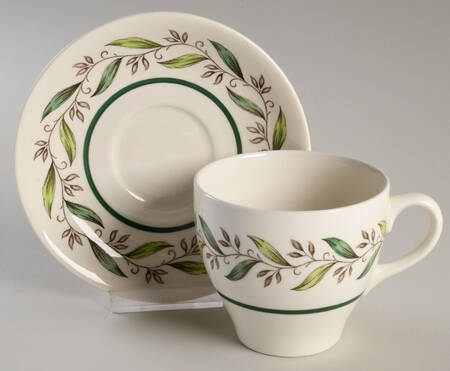Almond Willow Flat Cup & Saucer Set