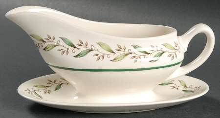 Almond Willow Gravy Boat with Attached Underplate