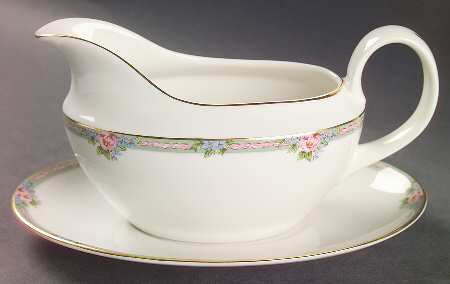 Amelia (White Background) Gravy Boat & Underplate
