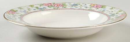 Amelia (White Background) Large Rim Soup Bowl