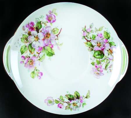 Apple Blossom Handled Cake Plate