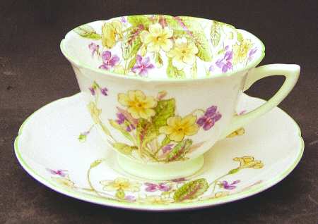 April Footed Cup & Saucer Set
