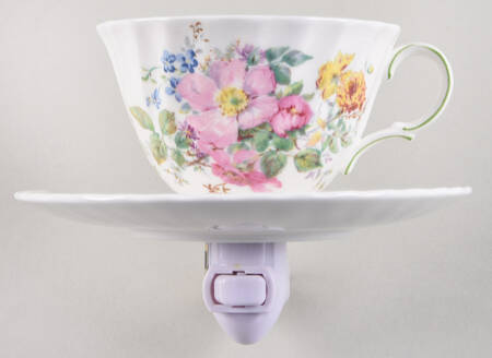 Arcadia (New, Smooth, Brown Green Backstamp) 4 3/8"-4 5/8" Night Light/Cup & Saucer HC