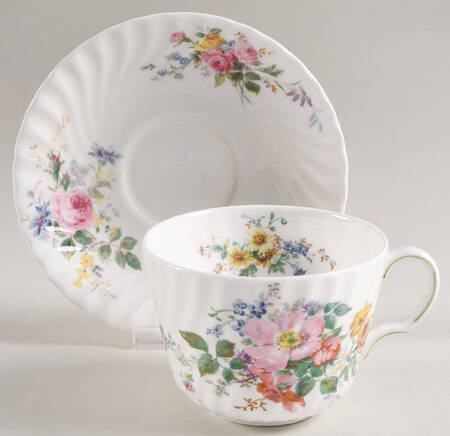 Arcadia (New, Smooth, Brown Green Backstamp) Oversized Cup & Saucer Set
