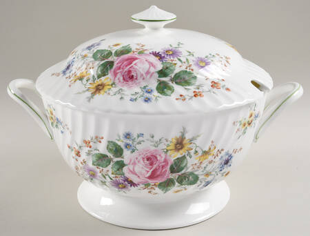 Arcadia (New, Smooth, Brown Green Backstamp) Tureen & Lid
