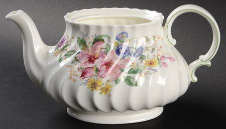 Arcadia (New, Smooth, Brown Green Backstamp) Teapot No Lid