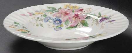 Arcadia (New, Smooth, Brown Green Backstamp) Rim Soup Bowl