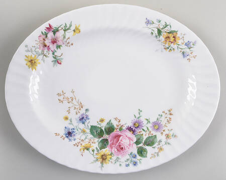 Arcadia (Older, Green Backstamp) 13" Oval Serving Platter