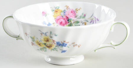 Arcadia (Older, Green Backstamp) Footed Cream Soup Bowl