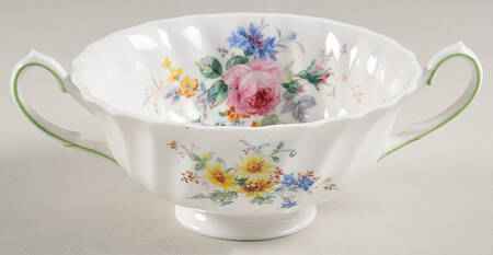Arcadia (Older, Green Backstamp) Footed Cream Soup Bowl