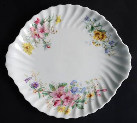 Arcadia (Older, Green Backstamp) Handled Cake Plate