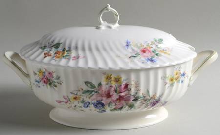 Arcadia (Older, Green Backstamp) Oval Tureen & Lid