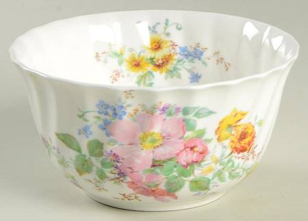 Arcadia (Older, Green Backstamp) Cranberry Bowl