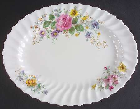 Arcadia (Older, Green Backstamp) 13" Oval Serving Platter