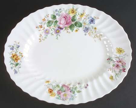 Arcadia (Older, Green Backstamp) 14" Oval Serving Platter