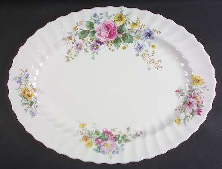 Arcadia (Older, Green Backstamp) 16" Oval Serving Platter