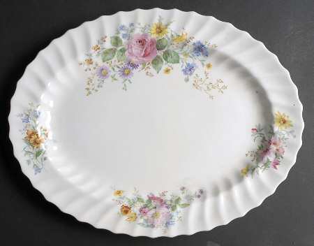 Arcadia (Older, Green Backstamp) 16" Oval Serving Platter