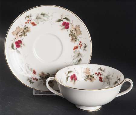 Ardon Footed Cream Soup Bowl & Saucer Set